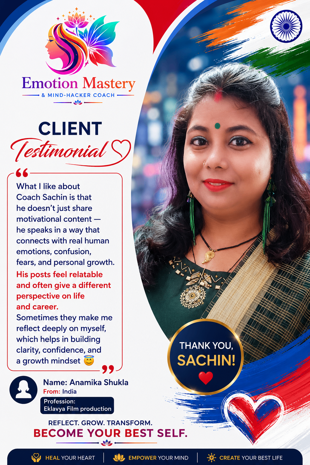 Testimonial from Anamika Shukla