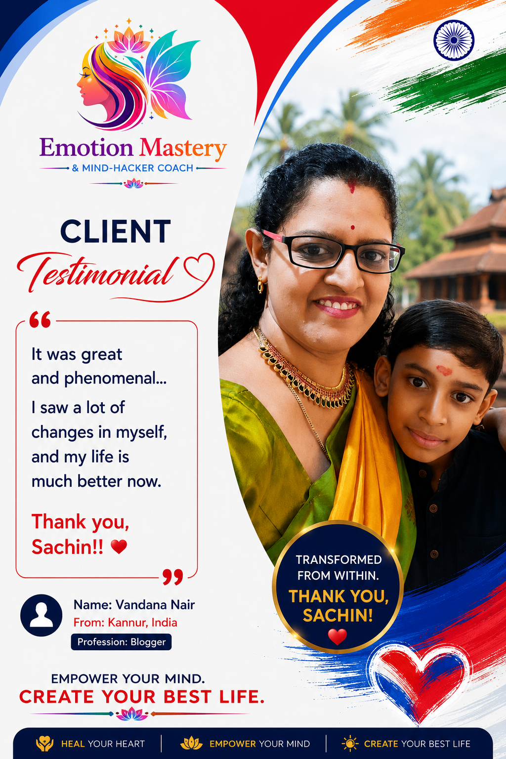 Testimonial from Vandana Nair