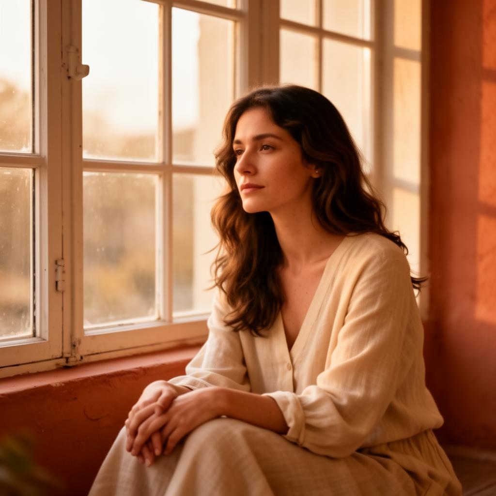 A woman finding inner calm